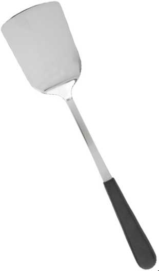 Tablecraft Anti Microbial Black Vinyl Coated Stainless Steel Solid Turner, 14 Inch