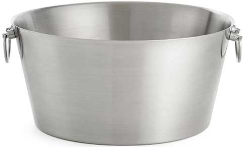Tablecraft Stainless Steel Round Double Wall Beverage Tub, 6.75 Gallon Capacity