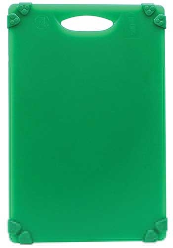 Tablecraft Grippy Polypropylene Green Color Coded Cutting Board with TPE Grips, 24 x 18 x 0.625 inch