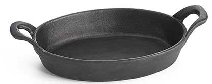 Tablecraft Cast Iron Cookware Oval Au Gratin, 8 X 6 X 1 1/2 Inch