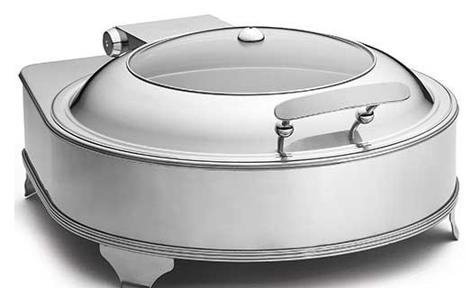 Tablecraft Quick View Round Electric Chafer, 6 Quart Capacity