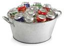 Tablecraft Galvanized Steel 4.5 Gallon Round Single Wall Beverage Tub, 18.5 x 15 x 7 inch
