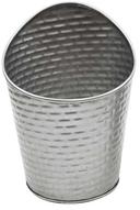 Tablecraft Brickhouse Collection Stainless Steel with Embossed Brick Pattern Slanted Round Fry Cup, 10 Ounce Capacity