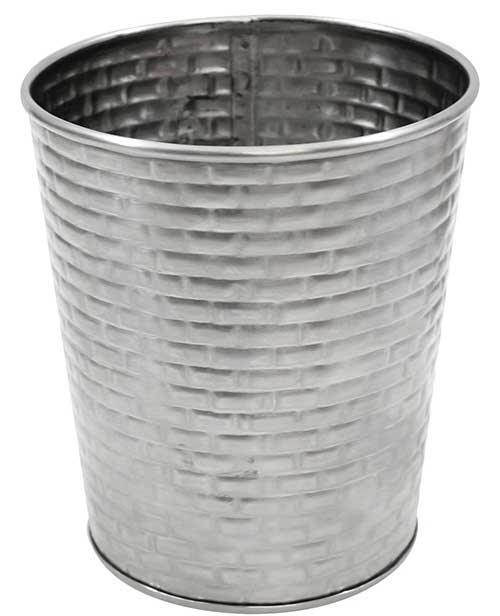 Tablecraft Brickhouse Collection Stainless Steel With Embossed Brick Pattern Round Fry Cup, 23 Ounce Capacity