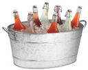 Tablecraft Galvanized Steel Oval Single Wall Beverage Tub, 5.5 Gallon Capacity -- 6 per case