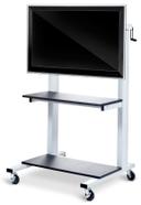 Luxor Black Crank Adjustable Flat Panel TV Cart, 30 x 29.5 x 50.5 to 66.25 inch Height