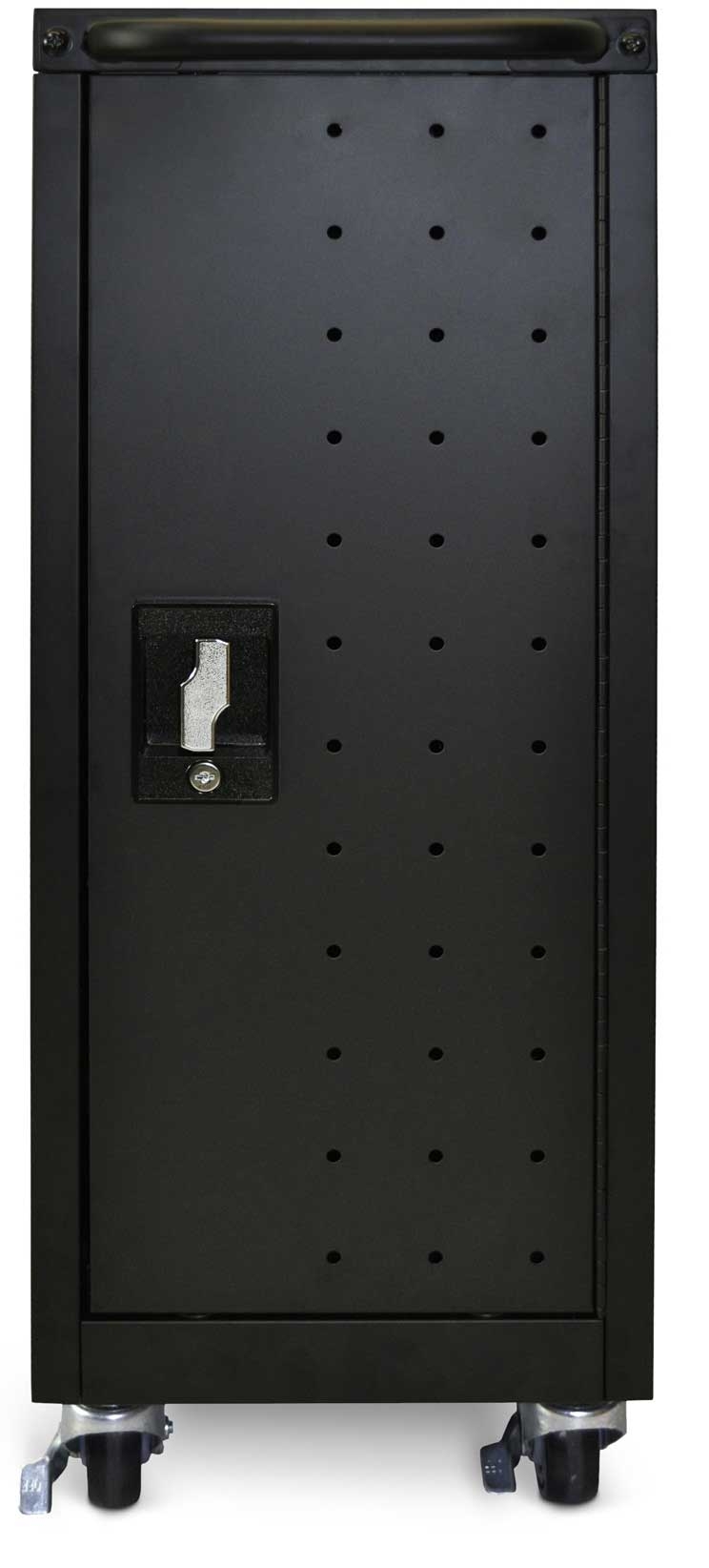 Luxor Black 16 Tablet/chromebook Charging Cart, 12.125 X 20.25 X 34 Inch