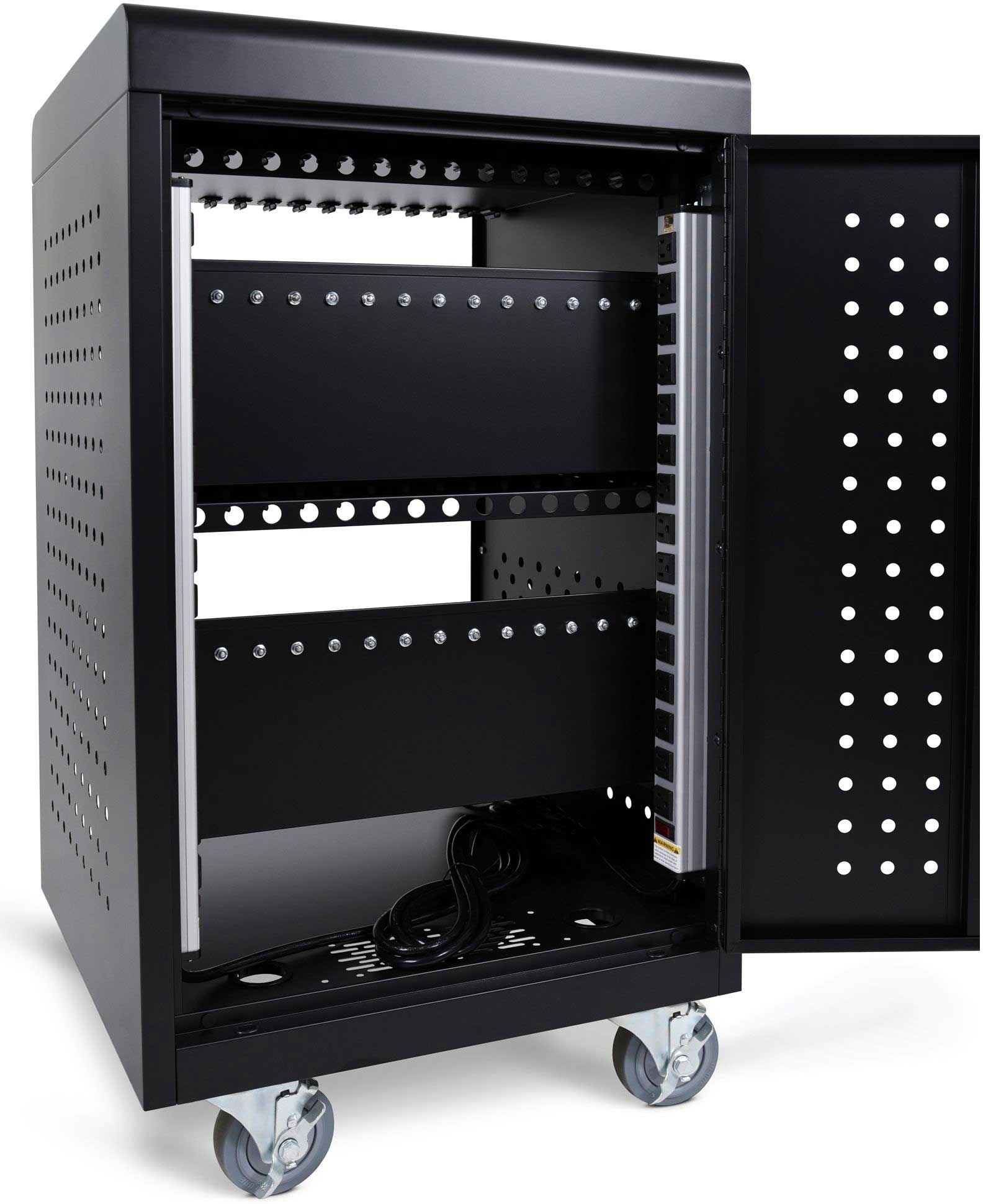 Luxor Black 30-tablet/chromebook Charging Cart, 20.9 X 21.1 X 37.6 Inch