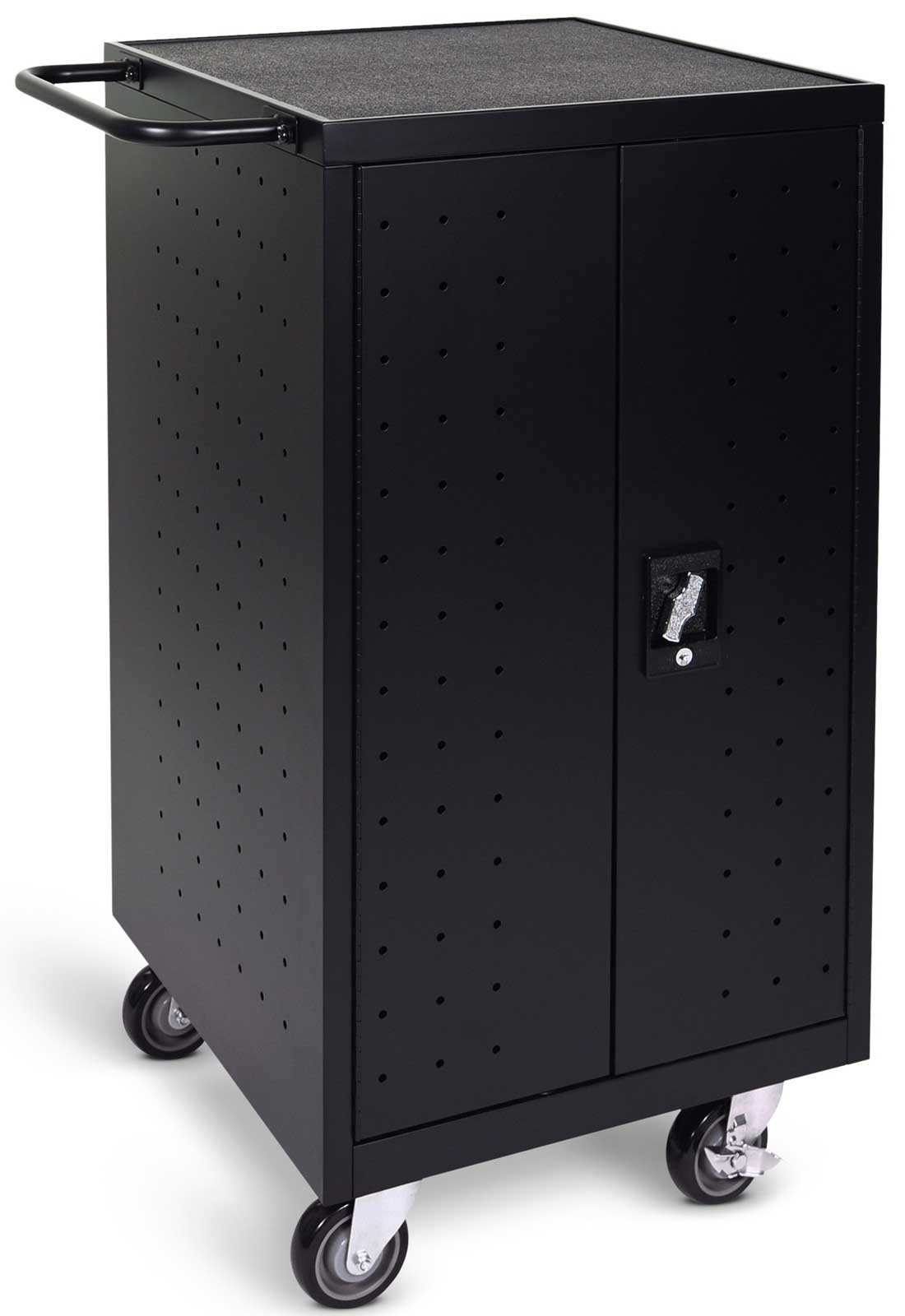Luxor Black 18-laptop/chromebook Compact Charging Cart, 25 X 21.25 X 39.75 Inch