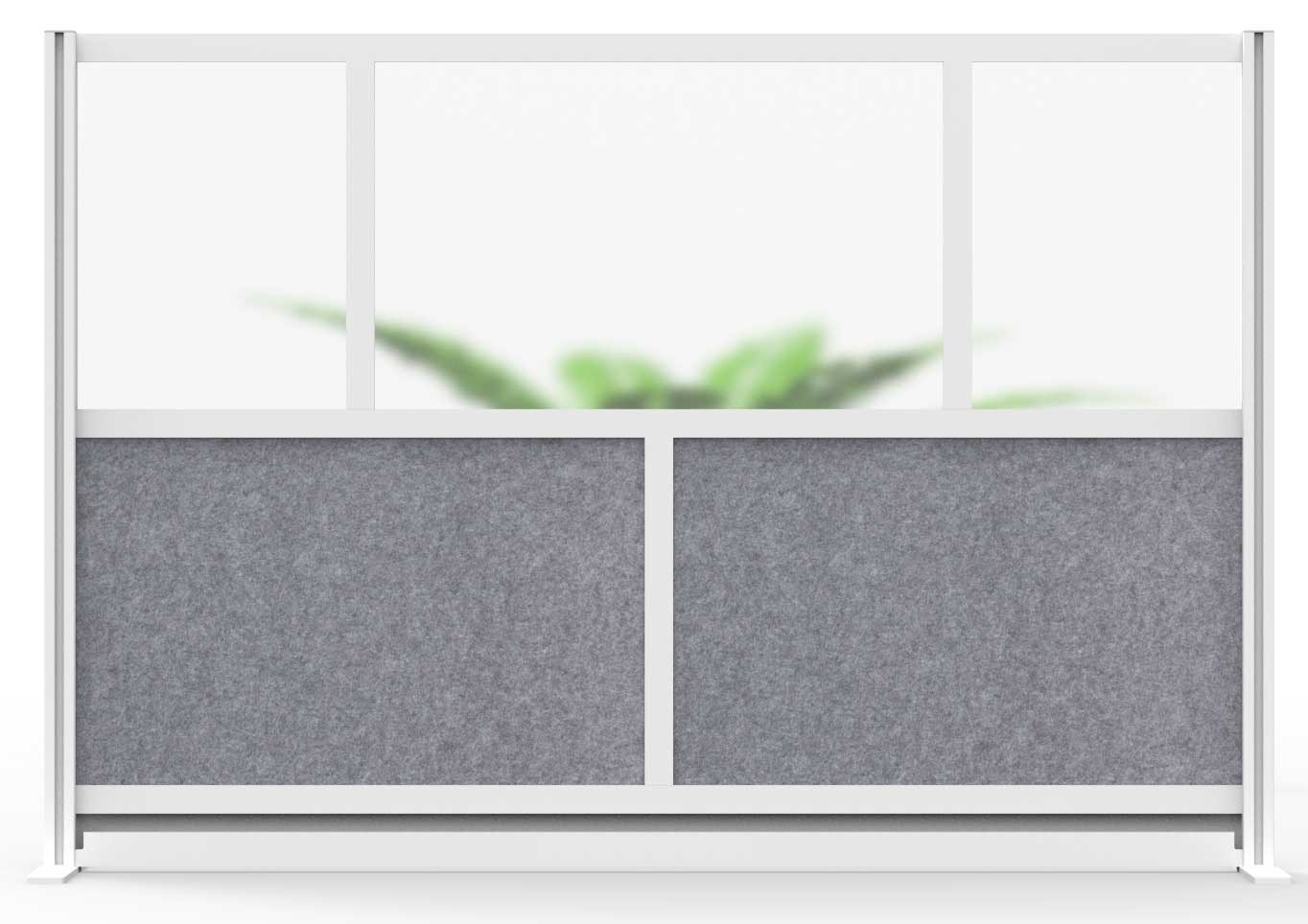 Luxor Expanse Modular Room Divider With Gray Frame Narrow Panels, 70 X 48 Inch Starter Wall