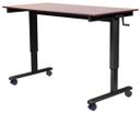 Luxor Black Crank Adjustable Stand Up Desk with Dark Walnut Finish, 47.25 x 29.5 x 29.5 to 45.25 inch Height