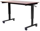 Luxor Black High Speed Crank Adjustable Stand Up Desk with Dark Walnut Finish, 59 x 29.5 x 32.6 to 48.5 inch Height