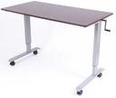 Luxor Glass High Speed Crank Adjustable Stand Up Desk with Dark Walnut Finish, 59 x 29.5 x 32.6 to 48.5 inch Height