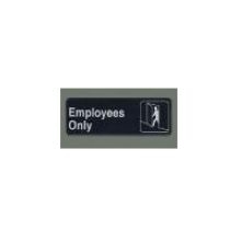 Winco Black Employee Only Information Sign With Symbol, 3 X 9 Inch