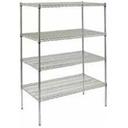 Winco Chrome Plated 4 Tier Wire Shelving Set, 18 x 48 x 72 inch -- 1 set.