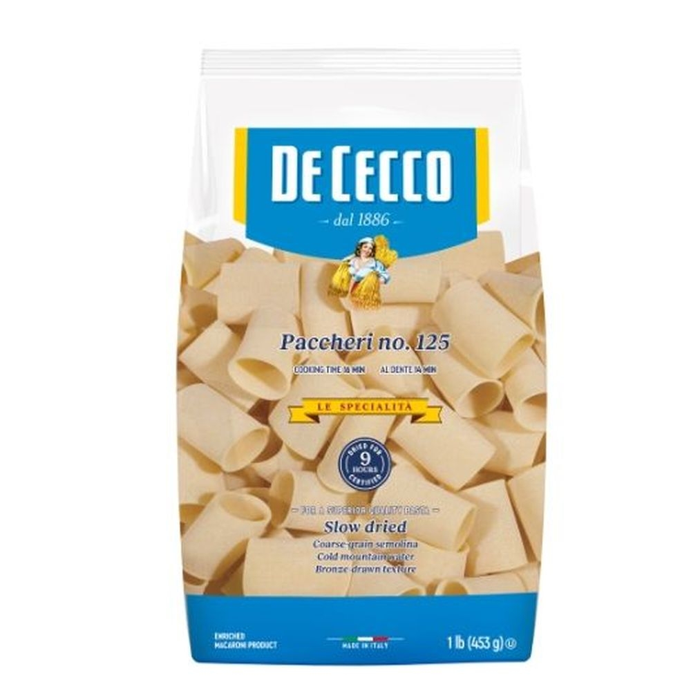 De Cecco No 125 Paccheri Pasta, 1 Pound Count --12 Per Case