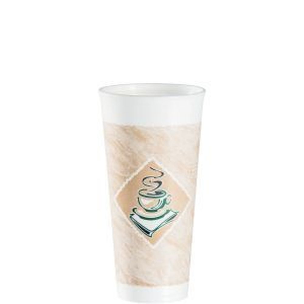 White EPS Foam Cup with Green Cafe G Design
