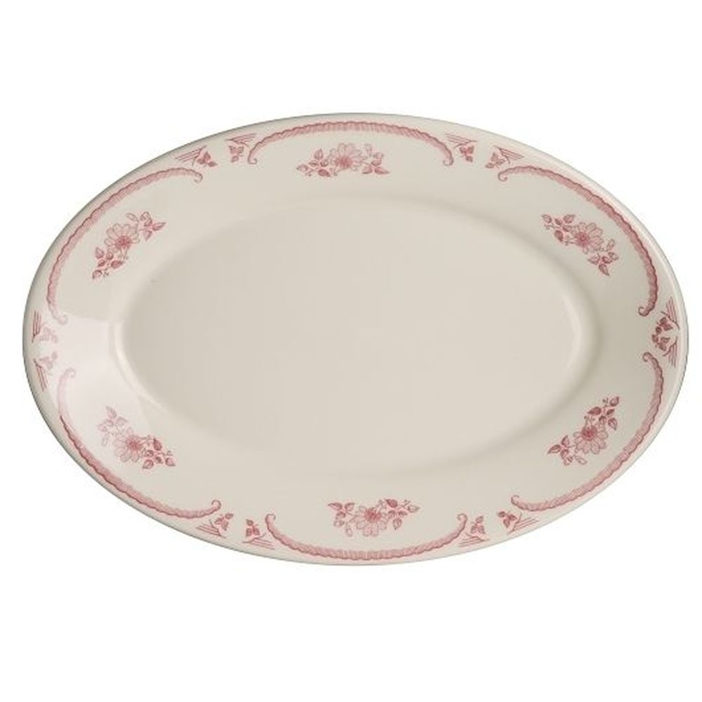 American Rose China 15 5/8 inch Rolled Edge Oval Platter, 12 count