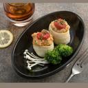 Rolled Flounder with Crab Flavored Seafood