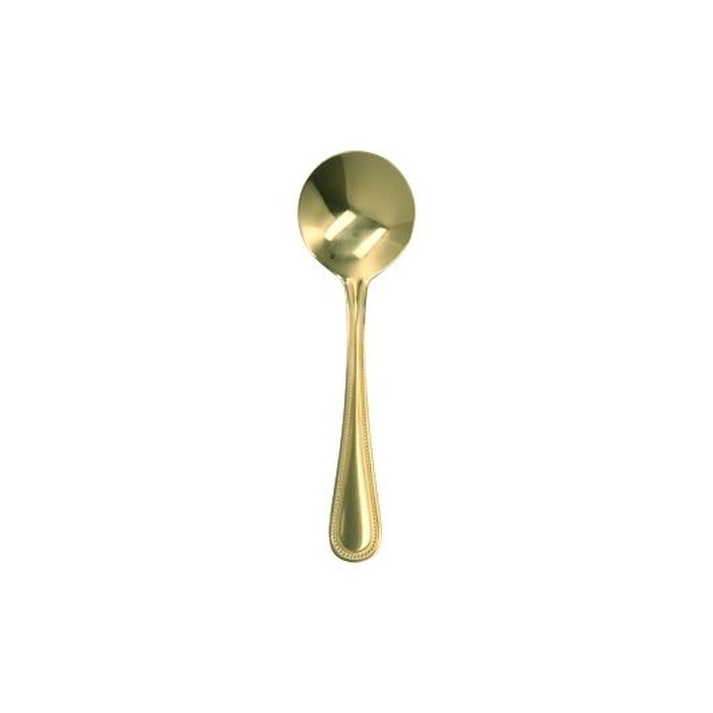 Walco Colgate Pvd Gold 6.25 Inch 18/0 Stainless Steel Round Bowl Soup Spoon, 36 Count
