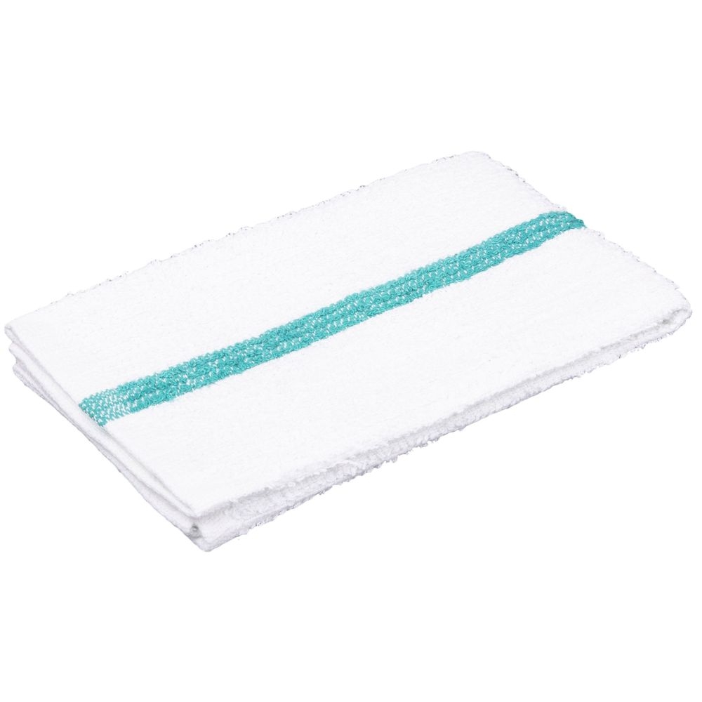 Cotton Bar Mop Towel with Green Center Stripe