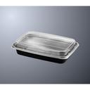 Black Base Rectangle Takeout Container with Clear Lid 28 Ounce