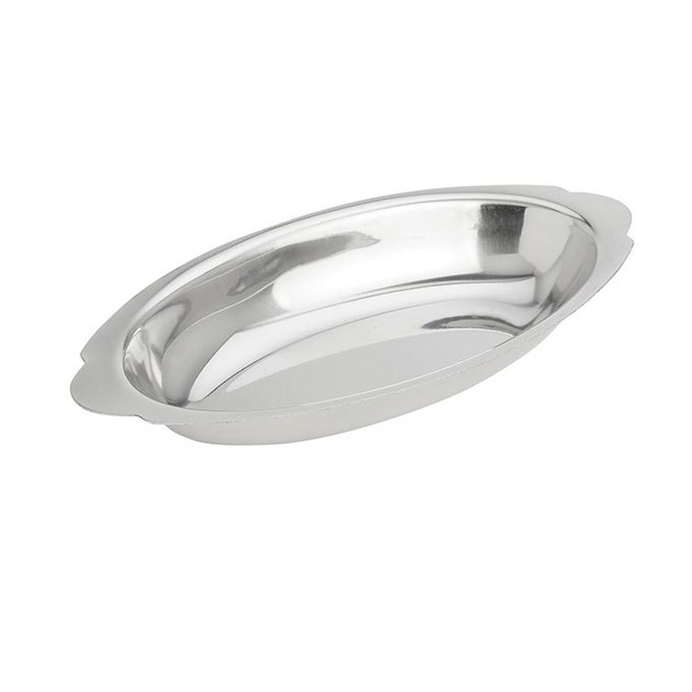 American Metalcraft Stainless Steel 12 Ounce Oval Au Gratin Dish, 8-7/8 X 4-1/2 X 1-1/4 Inch