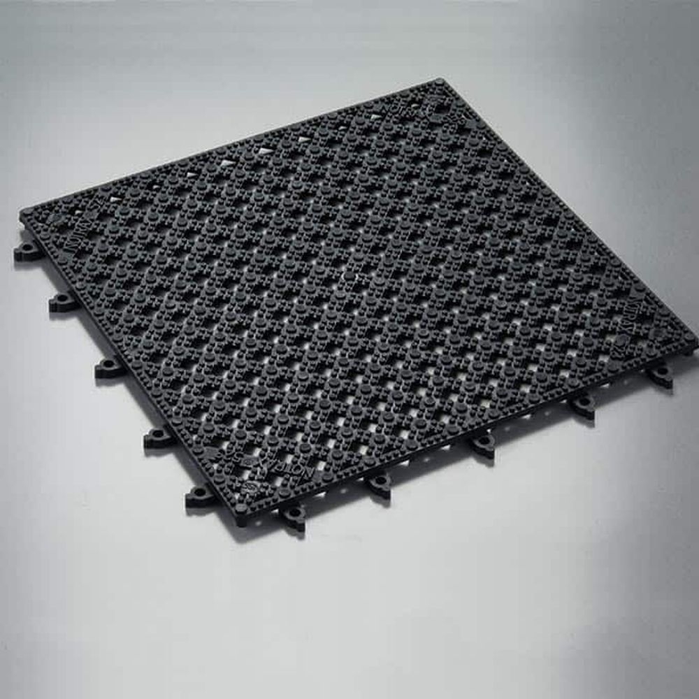American Metalcraft Black Vinyl Bar Tile Mat, 12 X 12 Inch