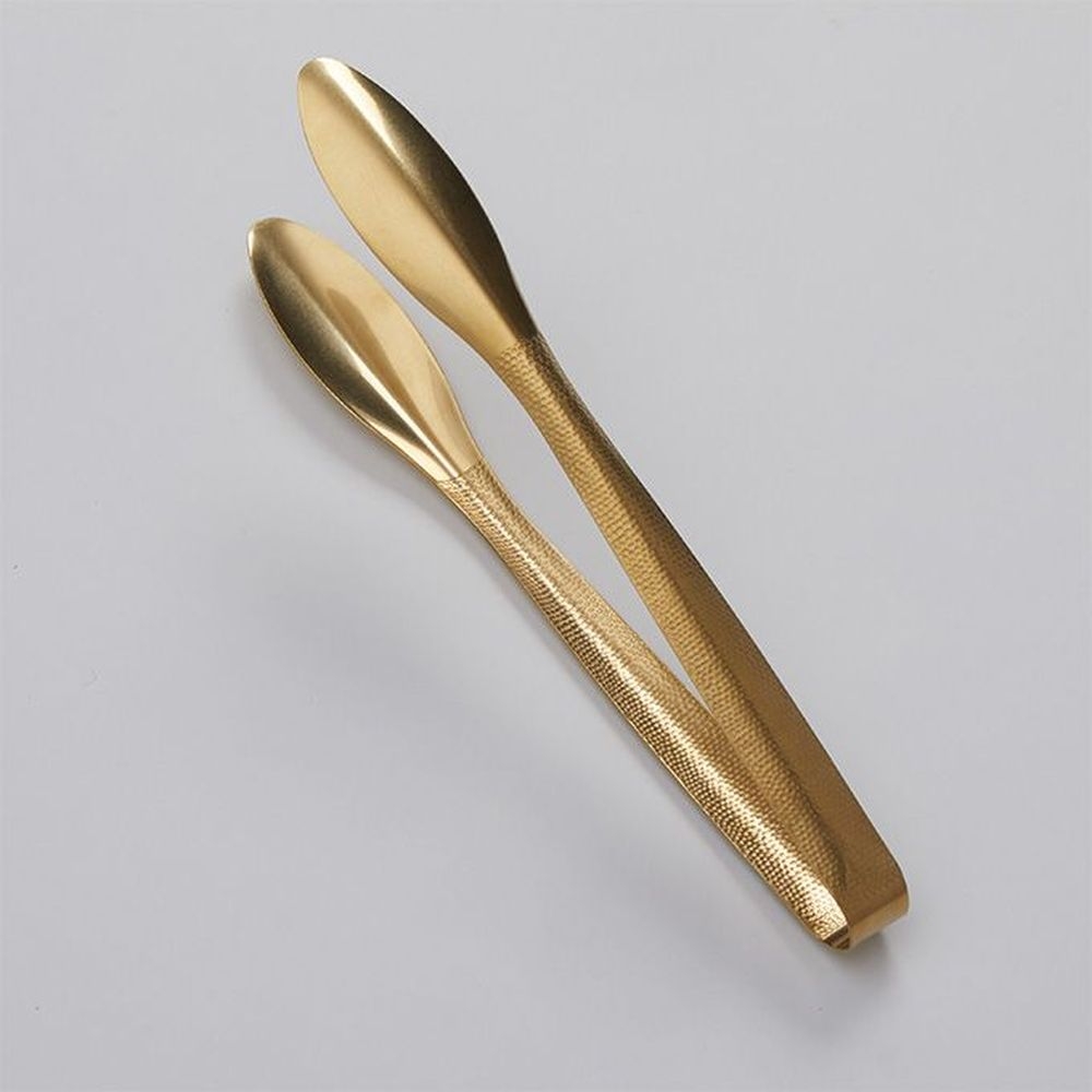 American Metalcraft Vintage Gold Hammered Stainless Steel Serving Tong, 11 3/4 Inch Length