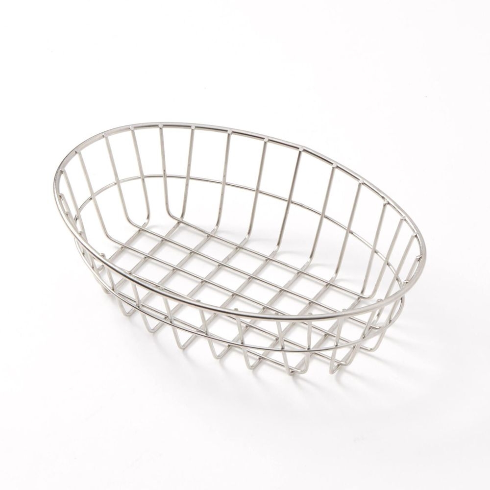 American Metalcraft Stainless Steel Oval Wire Grid Basket, 9 X 6 X 2-1/2 Inch