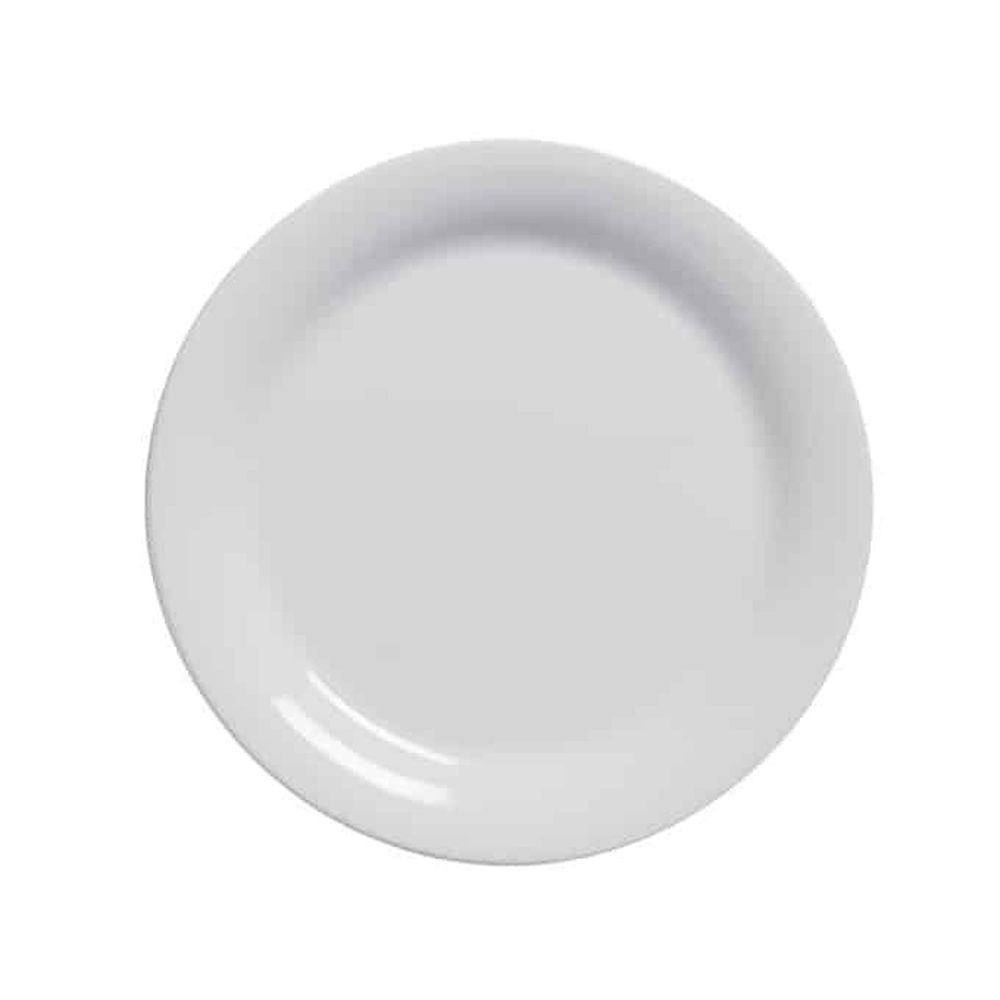 American Metalcraft Jane Collection White Melamine Wide Rim Bread And Butter Plate, 6-1/2 Inch Dia. X 5/8 Inch Height