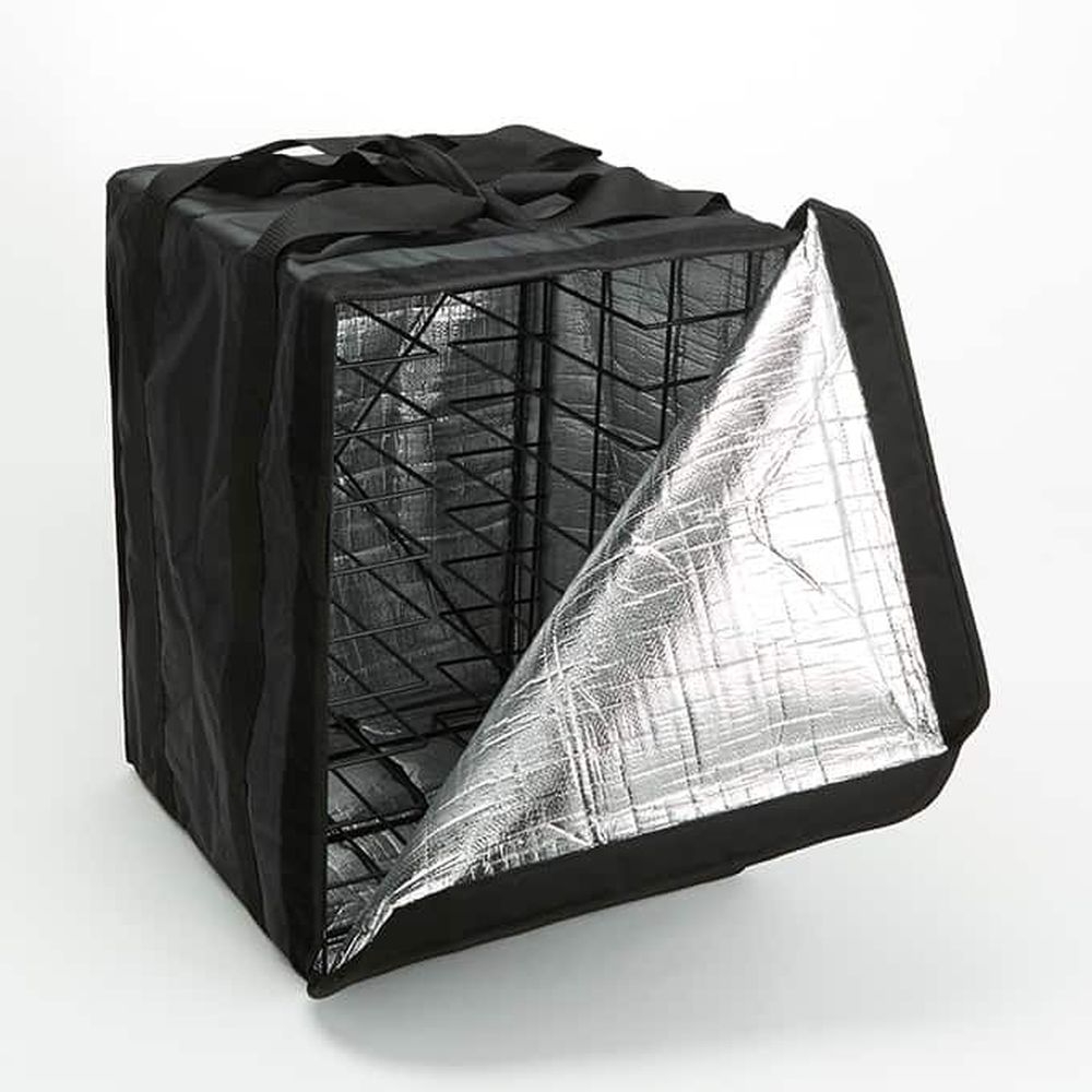 American Metalcraft Black Polyester/polyethylene Deluxe Pizza Delivery Bag With Rack, 19 X 19 X 27 Inch
