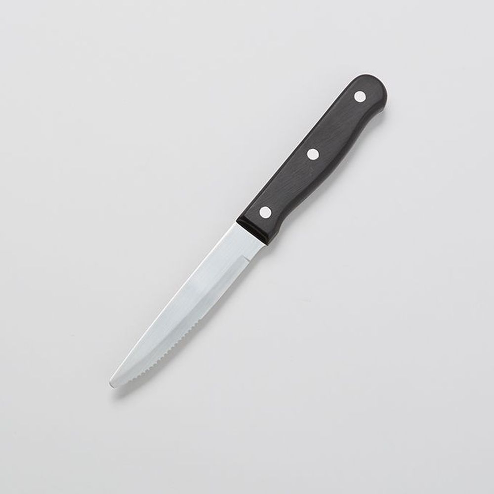 American Metalcraft Stainless Steel Jumbo Black Pom Full Tang Steak Knife With Rounded Tip, 10 Inch -- 12 Per Case