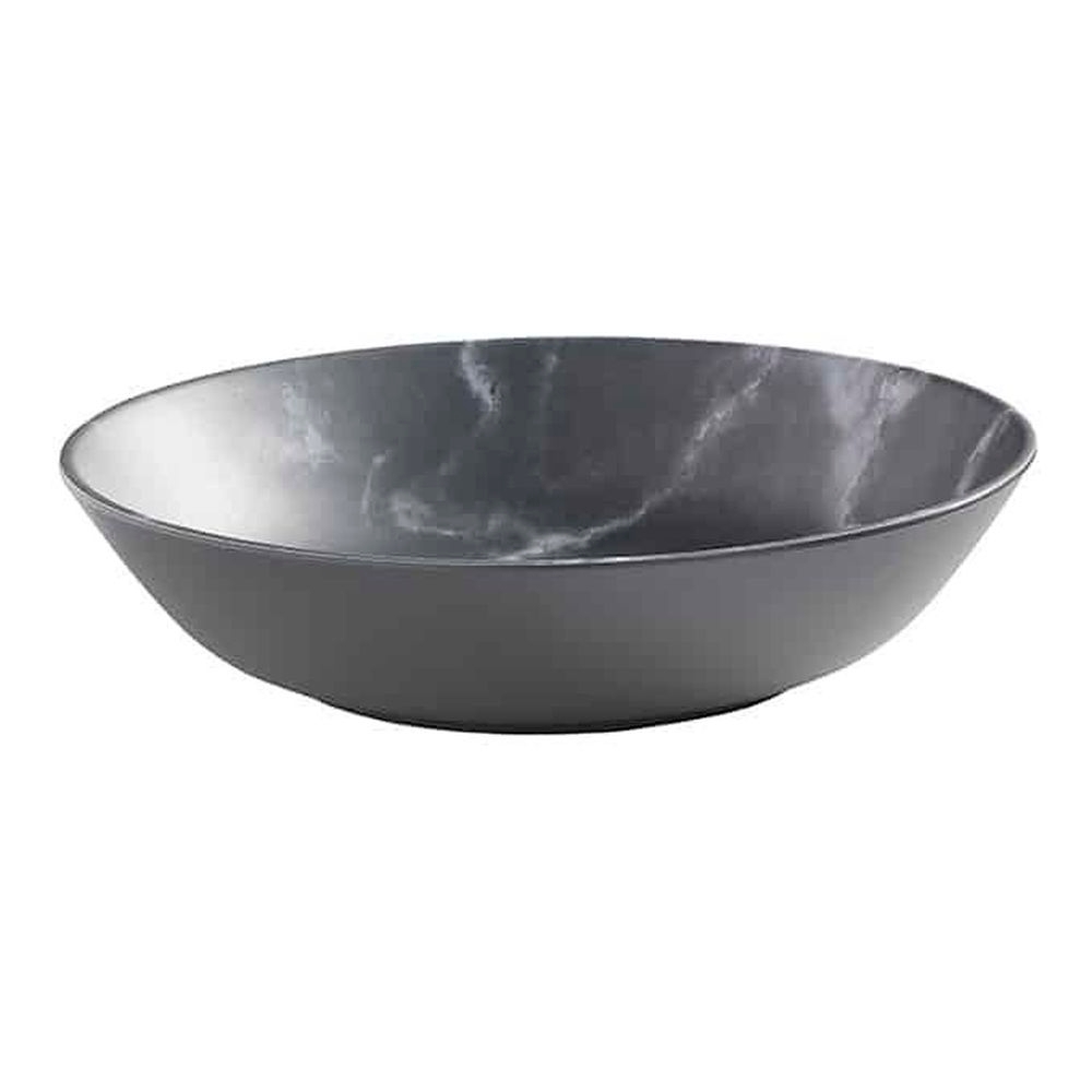 American Metalcraft Mix And Matte Collection Gray Marble Melamine 36 Ounce Round Coupe Bowl, 8-3/4 Inch Dia. X 2 Inch