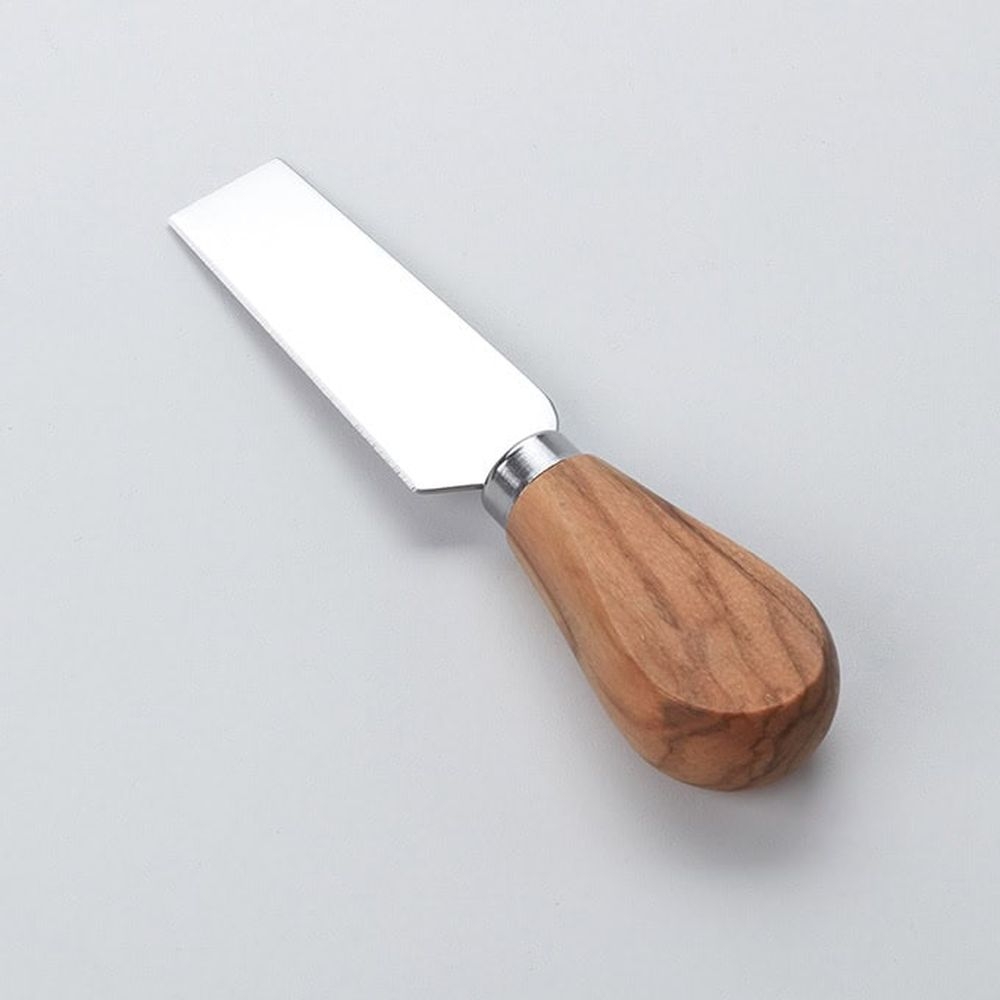 American Metalcraft Stainless Steel Hard Cheese Knife With Olive Wood Handle, 5 Inch Length