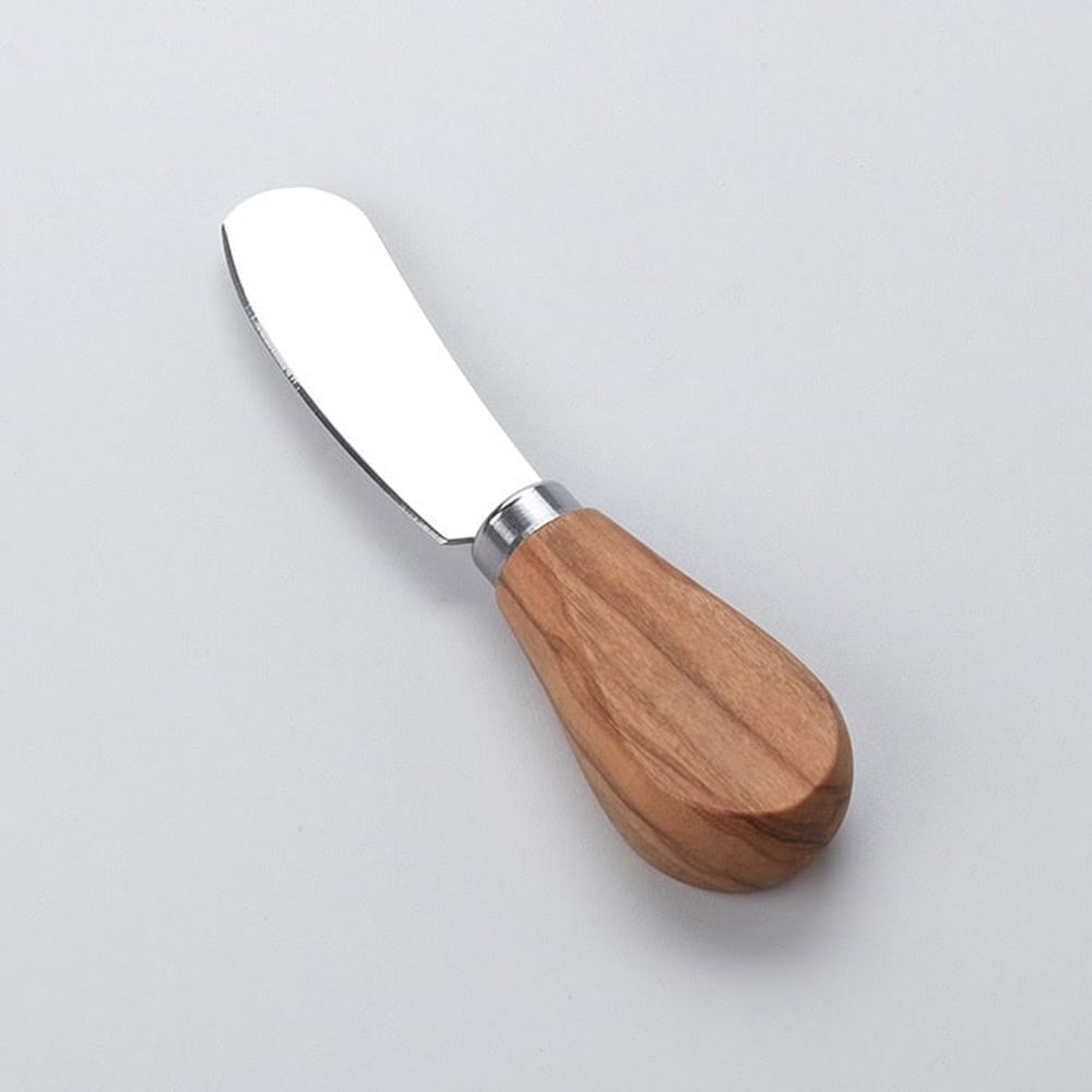 American Metalcraft Stainless Steel Soft Cheese Knife/ Spreader With Olive Wood Handle, 5 Inch Length