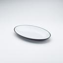 American Metalcraft Black/White Melamine Oval Dual Tone Platter, 14 x 9 x 1 3/8 inch
