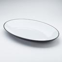 American Metalcraft Black/White Melamine Oval Dual Tone Platter, 21 1/2 x 14 3/8 x 2 inch