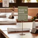 American Metalcraft Chrome Swirl Base Number Stand, 8 inch