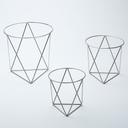 American Metalcraft Stainless Steel 3 Piece Geometric Pizza Stand Set