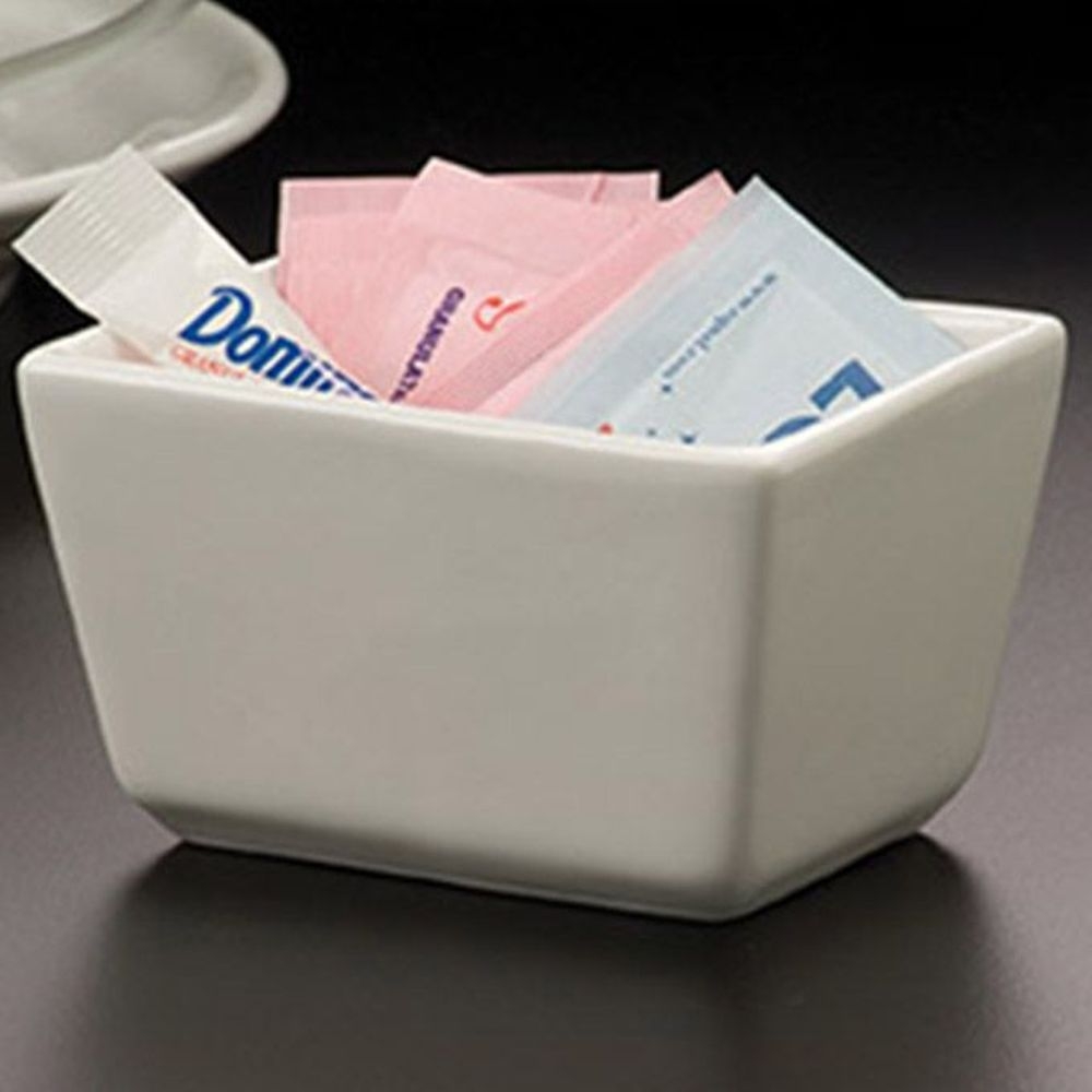 American Metalcraft White Porcelain 5 Ounce Sugar Packet Holder, 3-1/2 X 2-1/2 X 2 Inch Height