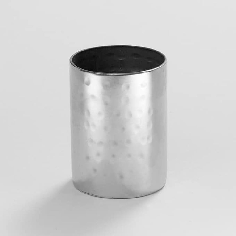 American Metalcraft Hammered Stainless Steel Round Sugar Packet Holder, 2 Inch Dia. X 2 3/4 Inch Height