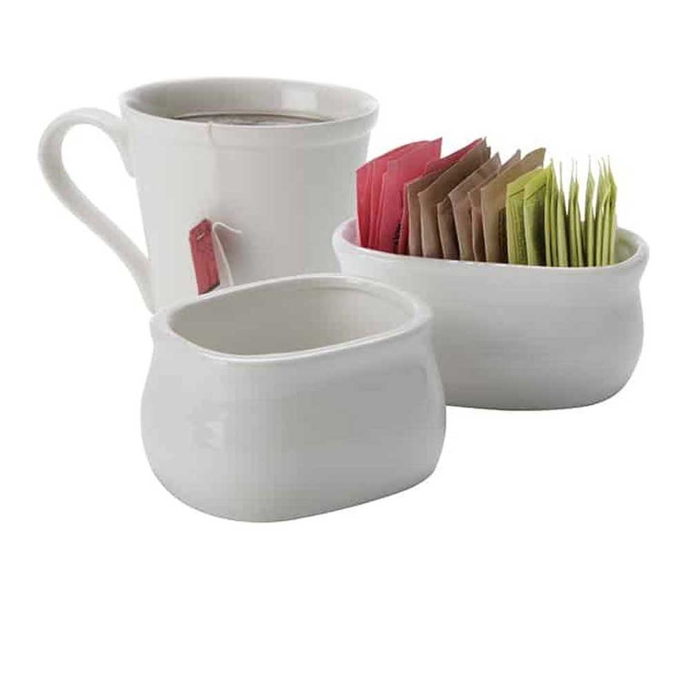 American Metalcraft White Porcelain Sugar Packet Holder, 3-1/4 X 2-1/2 X 1-7/8 Inch