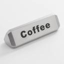 American Metalcraft Stainless Steel Coffee Decaf Hot Water Three Sided Sign, 4 3/4 x 1 1/2 x 1 3/8 inch