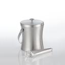 American Metalcraft Satin Finish Stainless Steel Double Wall Ice Bucket with Ice Tong, 4 7/8 inch Dia x 6 3/8 inch Height