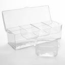 American Metalcraft Plastic Four Compartment Condiment Holder, 16 x 6 1/4 x 5 1/4 inch