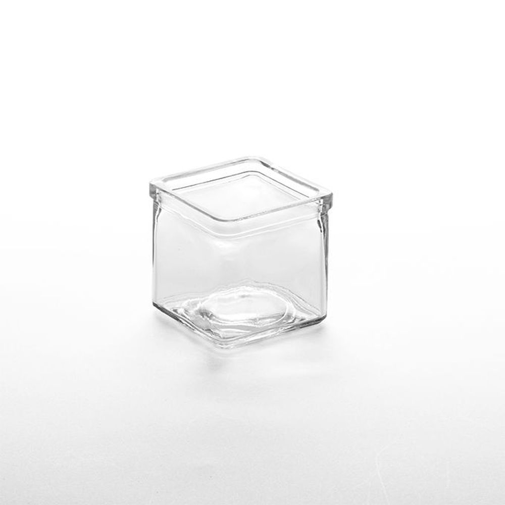 American Metalcraft Clear Glass 6 Ounce Square Jar, 2-1/2 X 2-1/2 X 2-1/2 Inch