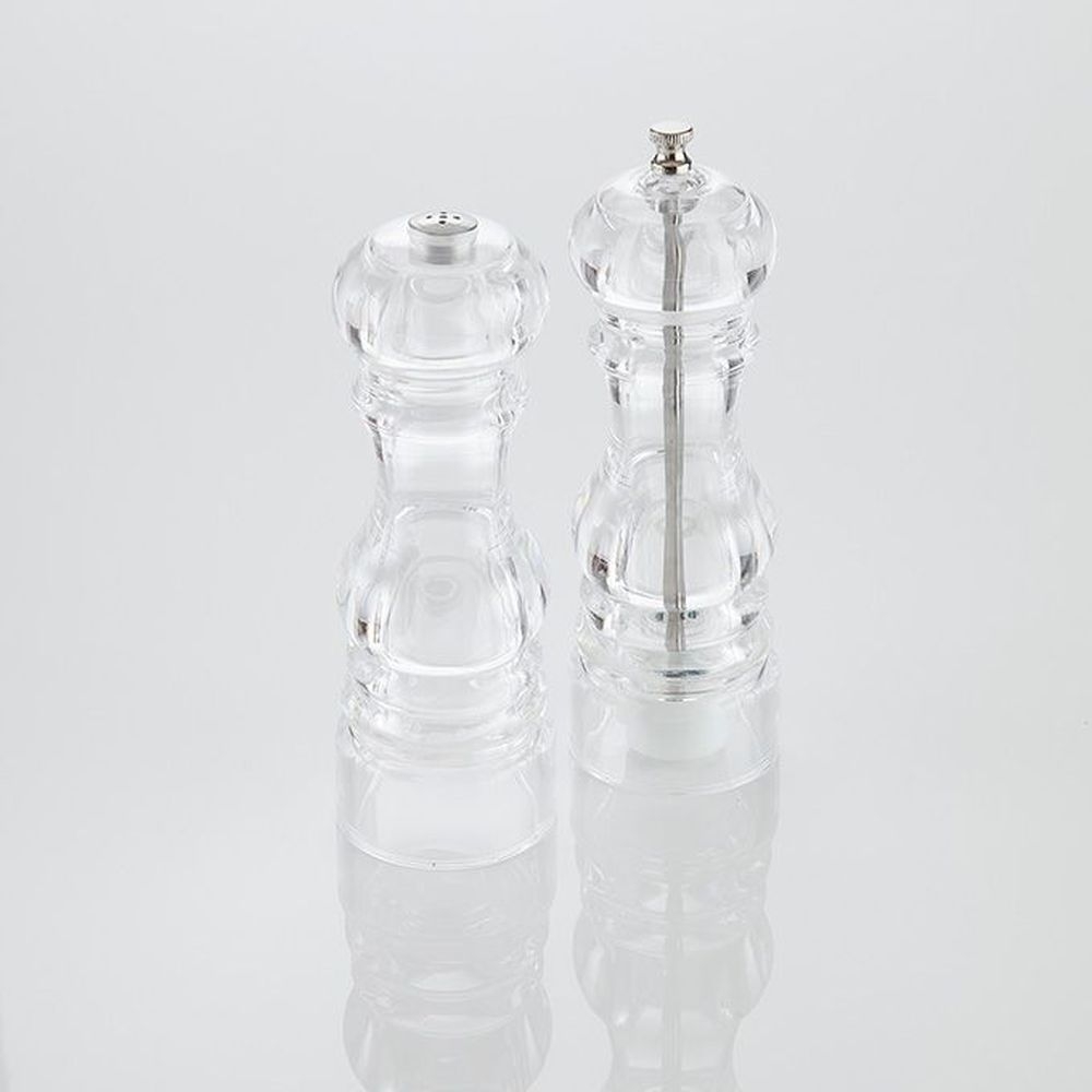 American Metalcraft Clear Acrylic Salt And Pepper Mill Set, 6 In Height