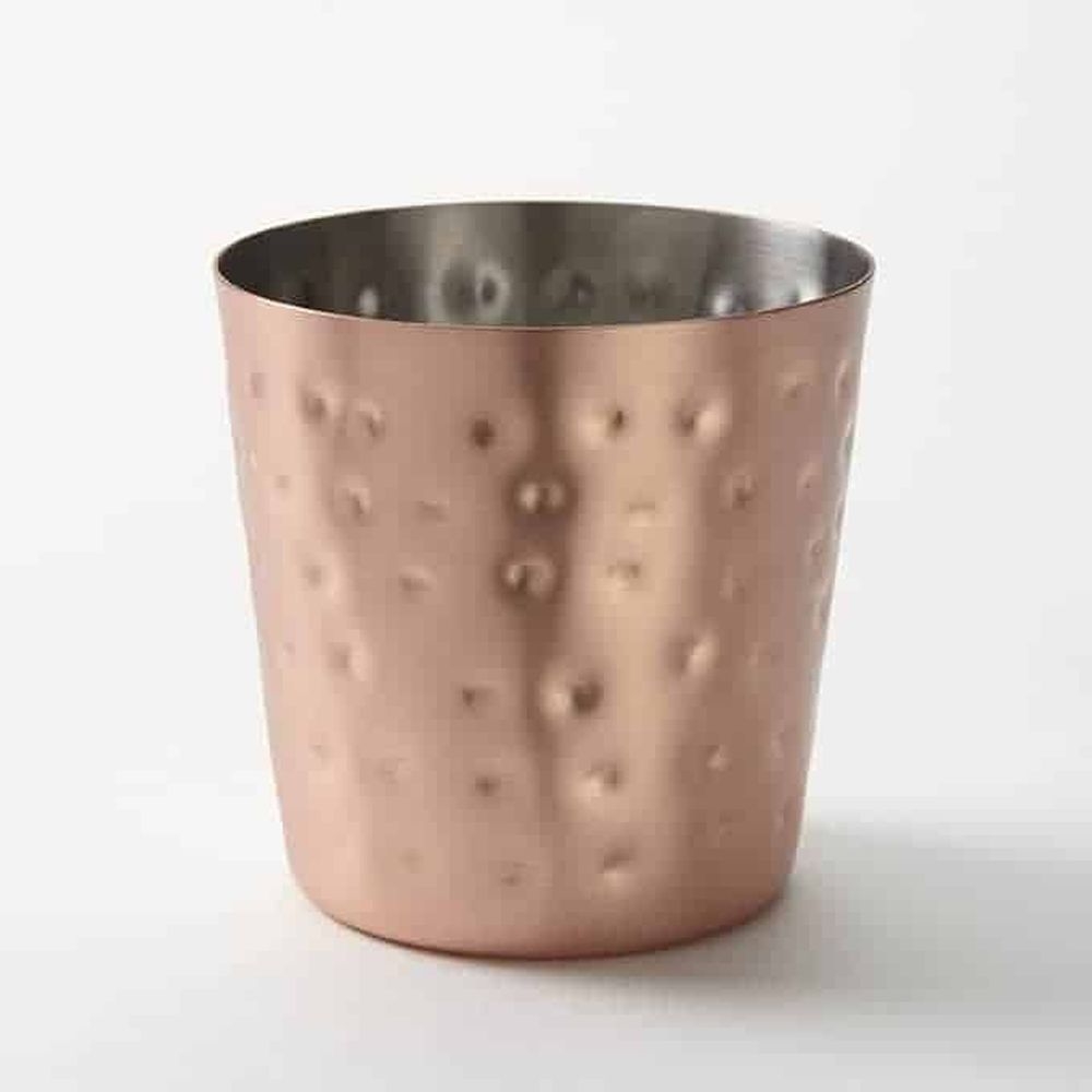American Metalcraft Copper Hammered Stainless Steel 14 Ounce Straight Sided Fry Cup, 3-3/8 Inch Dia. X 3-3/8 Inch Height