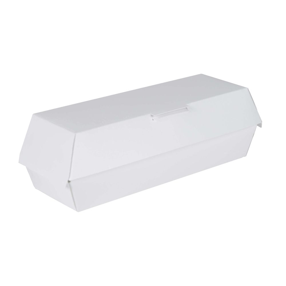 Southern Champion Tray White Sbs Paperboard Rectangular Hot Dog Clamshell Container, 11.406 X 2.375 X 2.25 Inch -- 400 Per Case